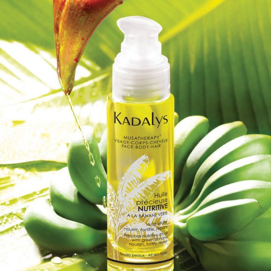Huile Précieuse de KADALYS dans son flacon développé par l'agence 1703 Factory